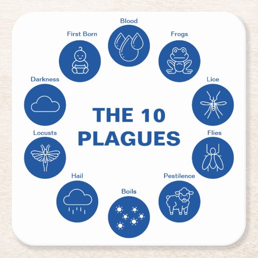 10リーグ青と白の海 スクエアペーパーコースター (正面)