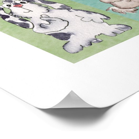 10レインボーウサギカスタムポスター ポスター (角)