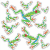 10レッドアイツリーフロッグデカール シール (正面)