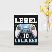 10ロック解除されたビデオゲーム10誕生日ゲーマーボーイズ木 カード (黄色い花)