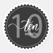 10ヶ月マイルストーンクラシックラウンドステッカー ラウンドシール (正面)
