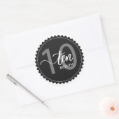 10ヶ月マイルストーンクラシックラウンドステッカー ラウンドシール (封筒)