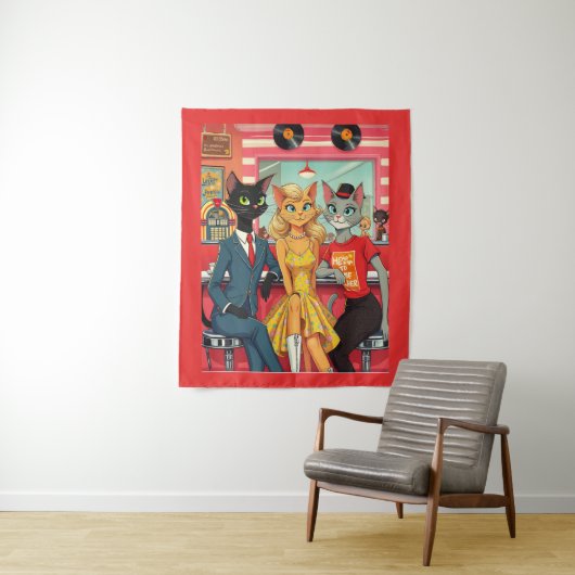 10世紀半ば頃の猫たち タペストリー (インサイチュ)