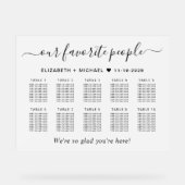 10人お気に入りのテーブルの結婚座席の曇り アクリルサイン (正面)