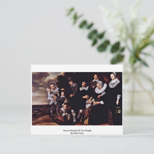 10人の家族のポートレートHalsフラン ポストカード (スタンド正面)