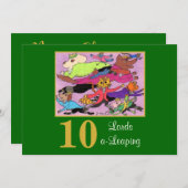 10人の貴族がかわいい動物に飛びカスタムかかるクリスマス シーズンカード (正面/裏面)