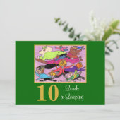 10人の貴族がかわいい動物に飛びカスタムかかるクリスマス シーズンカード (スタンド正面)