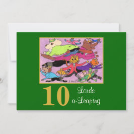 10人の貴族がかわいい動物に飛びカスタムかかるクリスマス シーズンカード