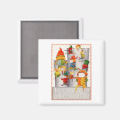 10人の領主が大きく飛び跳ねる四角い磁石 マグネット (正面/裏面)