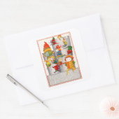 10人の領主が大きな四角いステッカーを持ち上げた スクエアシール (封筒)