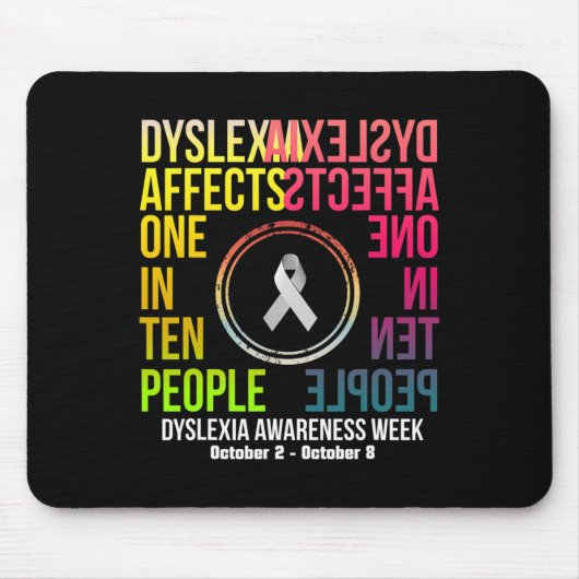 10人の1人に影響 – Dyslexia認識度Wee マウスパッド (正面)