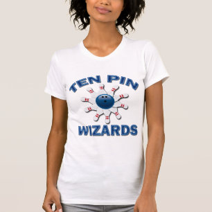 10人のPINの魔法使い-ボーリングのチーム名前 Tシャツ