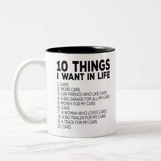 10人生で欲しいもの1.車2.その他の車3 ツートーンマグカップ (左)