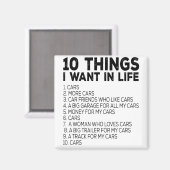 10人生で欲しいもの1.車2.その他の車3 マグネット (正面/裏面)