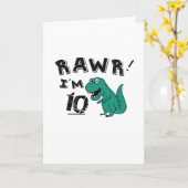 10人目の誕生日恐竜の贈り物,10歳の少年に カード (黄色い花)