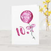 10人目の誕生日、記念日の女の子の贈り物 カード (黄色い花)