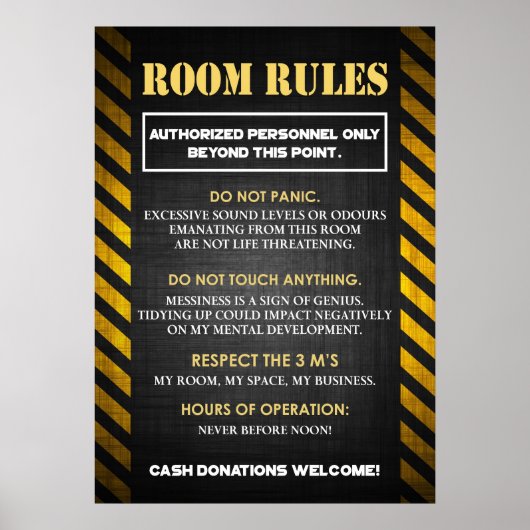 10代おもしろいのルームのルール ポスター (正面)