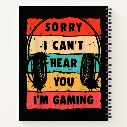 10代おもしろいの男の子のためのゲーマーシャツの男性ビデオゲーム ノートブック (裏面)