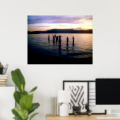 10代が夕暮れに泳ぐ ポスター (ホームオフィス)