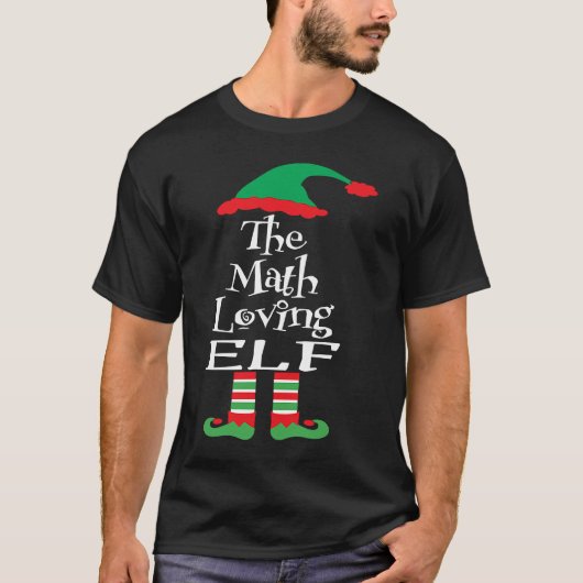 10代にマッチする数学の愛する小妖精や小人ファミリークリスマス Tシャツ (正面)