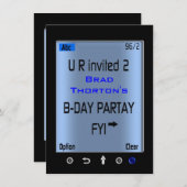 10代ので頭が切れるな電話メールや文字を打つの誕生日のパーティの招待状 招待状 (正面/裏面)