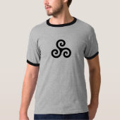 10代のなオオカミの刺激を受けたなTriskelionの記号のカスタムのティー Tシャツ (正面)
