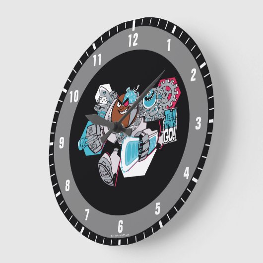 10代のなタイタンは行きます! |のサイボーグの工廠のグラフィック ラージ壁時計 (傾斜)