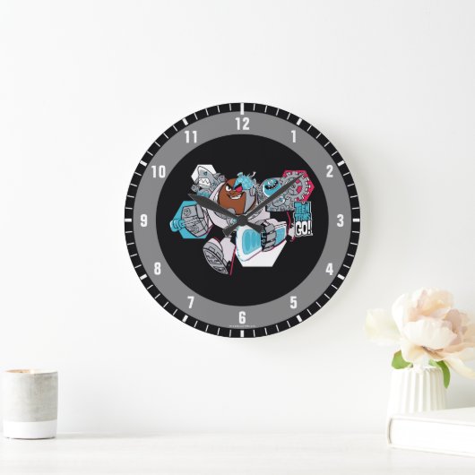 10代のなタイタンは行きます! |のサイボーグの工廠のグラフィック ラージ壁時計 (ホーム)