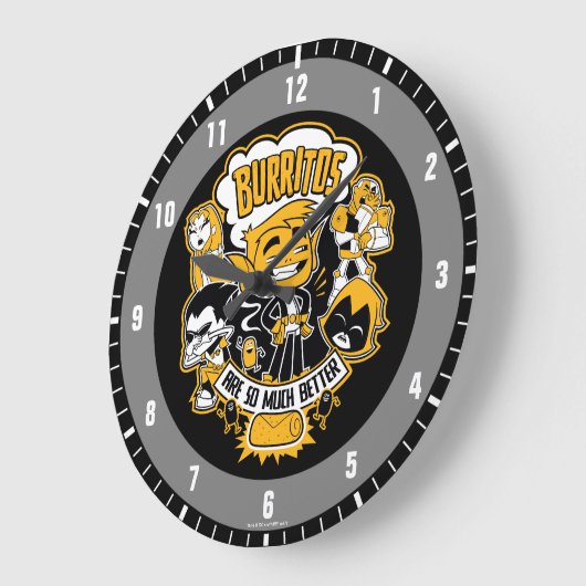 10代のなタイタンは行きます! |の獣の男の子"ブリトーよりよいです"は ラージ壁時計 (傾斜)