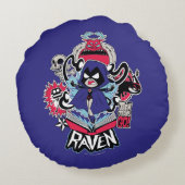 10代のなタイタンは行きます! 写実的な|のワタリガラスの悪魔的な力 ラウンドクッション (裏面)