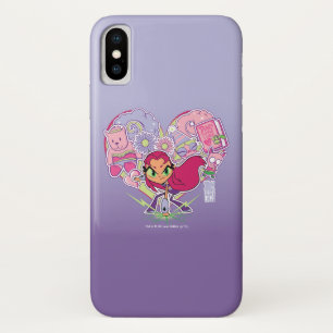 10代のなタイタンは行きます! Starfireのハートの穿孔器のグラフィック iPhone X ケース