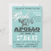 10代のな人の体操の誕生日の招待状 招待状 (裏面)