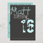 10代のな人の体操の誕生日の招待状 招待状 (正面/裏面)