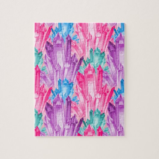 10代のな女の子のための美しくカラフルなパステル調の水晶 ジグソーパズル (縦)