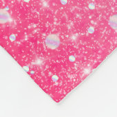 10代のな女の子のパーソナライズなきらめくヒョウのプリント フリースブランケット (角)