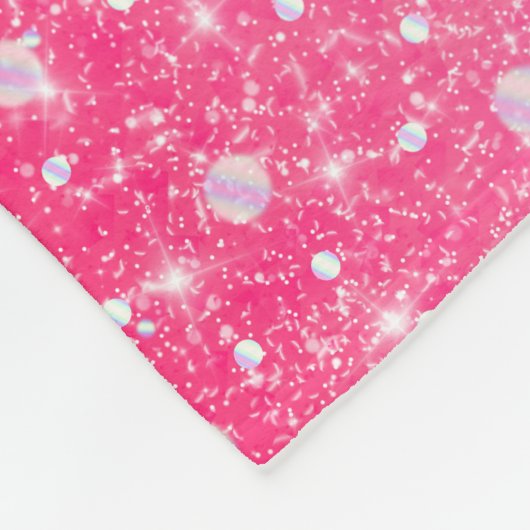 10代のな女の子のパーソナライズなきらめくヒョウのプリント フリースブランケット (角)