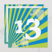 10代のな誕生日のパーティの招待状|の男の子 招待状 (正面/裏面)