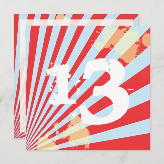 10代のな誕生日のパーティの招待状|の男の子 招待状 (正面/裏面)