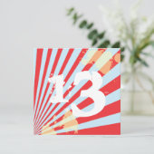 10代のな誕生日のパーティの招待状|の男の子 招待状 (スタンド正面)