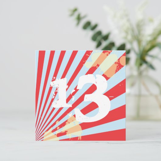 10代のな誕生日のパーティの招待状|の男の子 招待状 (スタンド正面)