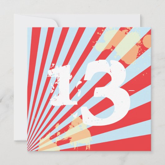 10代のな誕生日のパーティの招待状|の男の子 招待状 (正面)