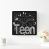 10代のな非凡 スクエア壁時計 (ホーム)