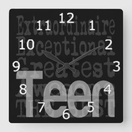 10代のな非凡 スクエア壁時計