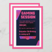 10代のゲームセッション誕生日bash 招待状 (正面/裏面)