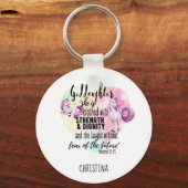 10代のゴドーターギフトピンクのユニコーン諺かわいい キーホルダー (正面)