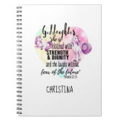 10代のゴドーターギフトピンクのユニコーン諺かわいい ノートブック (正面)