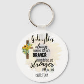 10代のゴド娘やる気を起こさせる引用文ひまわり キーホルダー (正面)