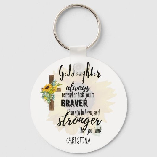 10代のゴド娘やる気を起こさせる引用文ひまわり キーホルダー (正面)