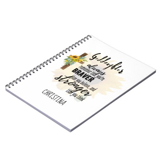 10代のゴド娘やる気を起こさせる引用文ひまわり ノートブック (左側)