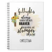 10代のゴド娘やる気を起こさせる引用文ひまわり ノートブック (正面)